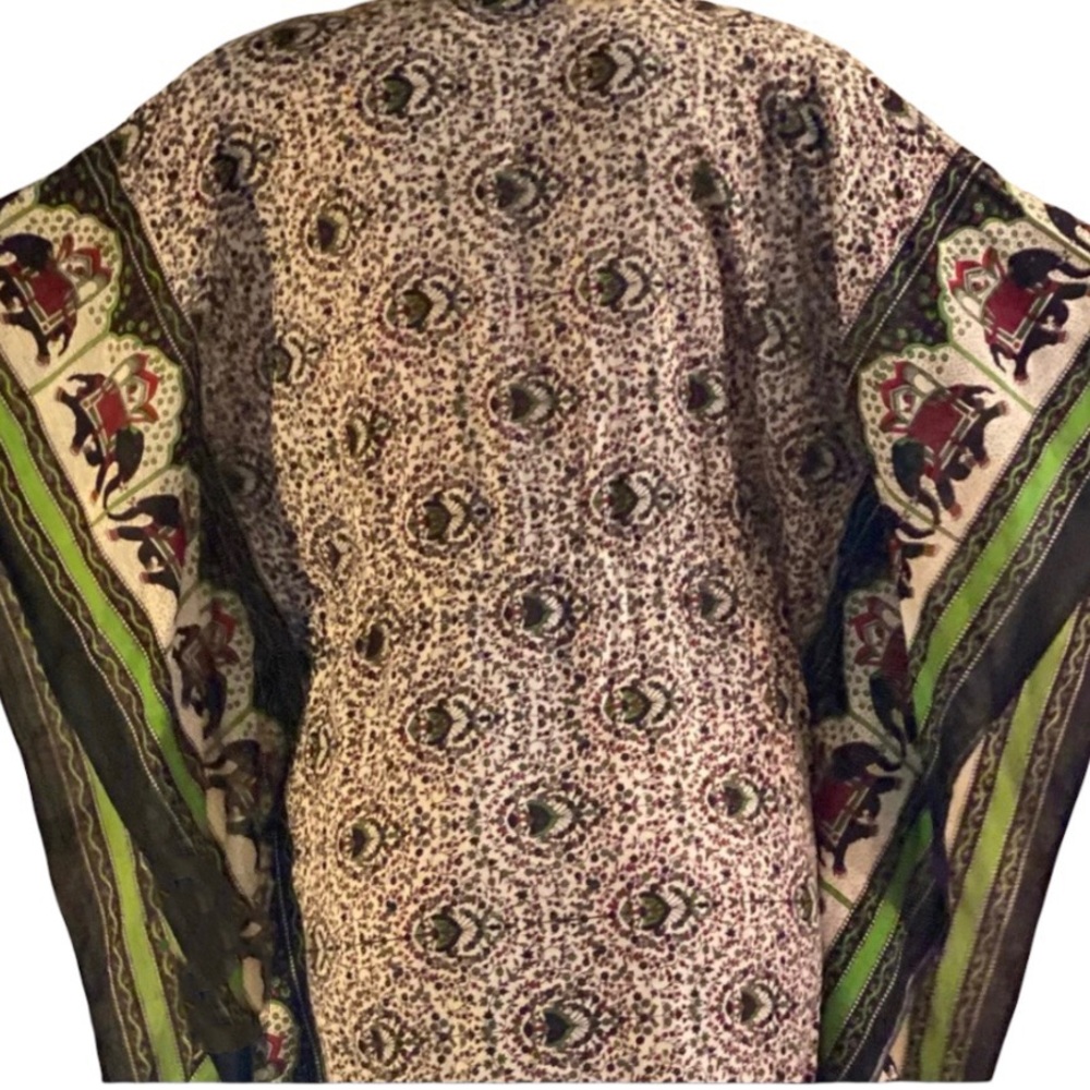Vintage Elephant Kaftan Coverup dress - Picture 4 of 13
